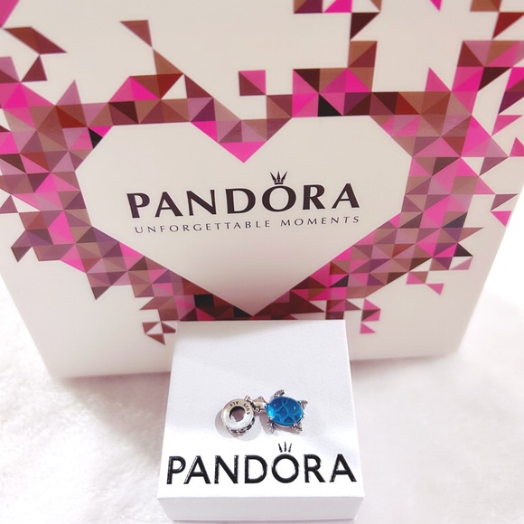 PANDORA Murano Glass Sea Turtle Dangle Charm w/box - Picture 11 of 12